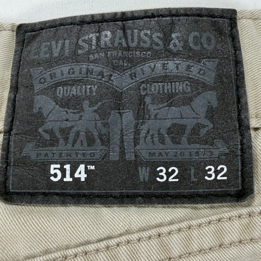 Levi's 514 Jeans Mens 32x32 Beige Khaki Straight Fit - Picture 9 of 15